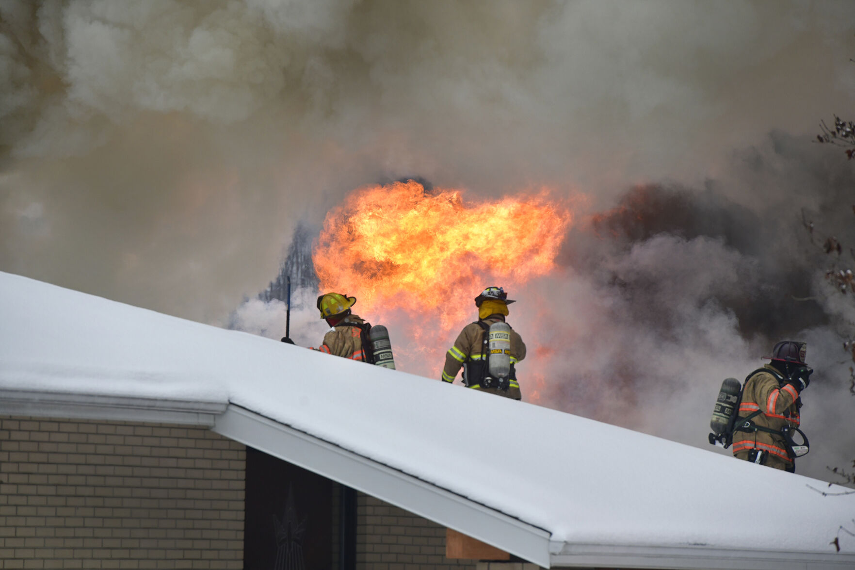 Battling the fire